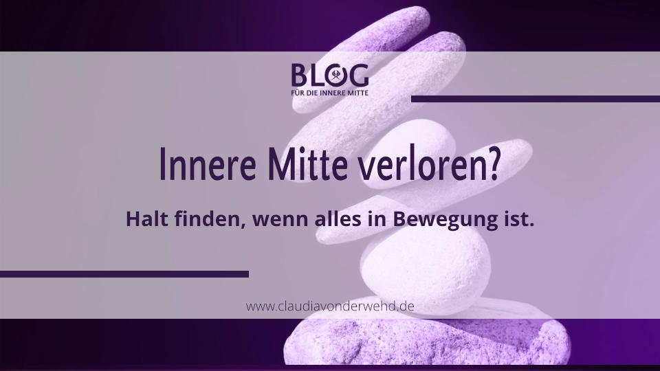 Zensteine, die ins Wanken geraten als Symbol für eine verlorene Mitte